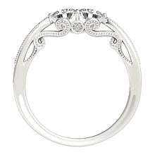 Load image into Gallery viewer, Two Stone Diamond Ring With Milgrain Design In 14k White Gold (3/4 cttw)
