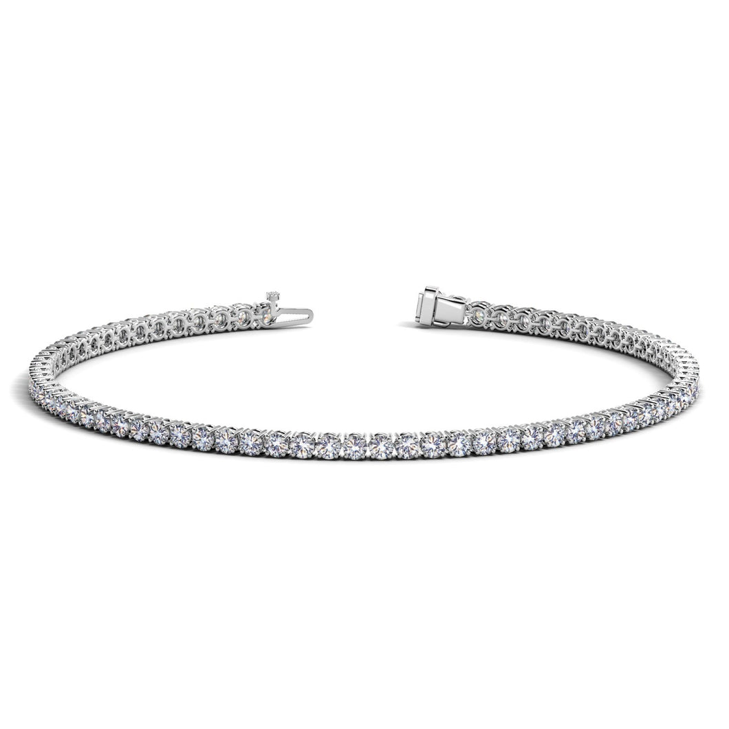 Lab Grown Round Diamond Tennis Bracelet in 14k White Gold (2 cctw F/G  VS2/SI1)-0