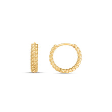 Load image into Gallery viewer, 14k Yellow Gold Braided Huggie Hoops-0
