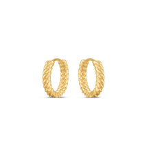 Load image into Gallery viewer, 14k Yellow Gold Braided Huggie Hoops-1
