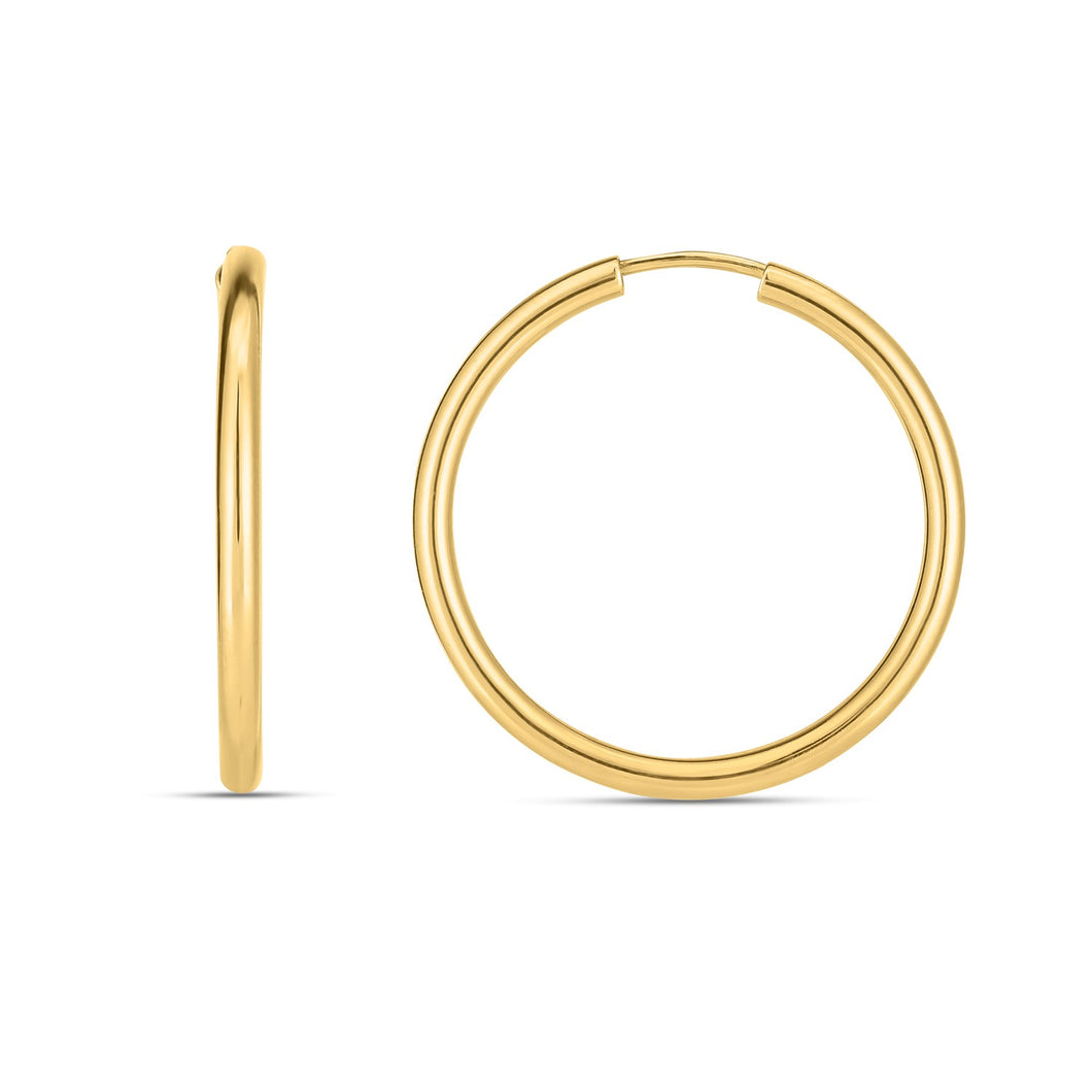 14k Yellow Gold Endless Round Hoop Earrings-0