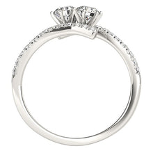 Load image into Gallery viewer, Two Stone Bypass Diamond Ring in 14k White Gold (3/4 cttw)
