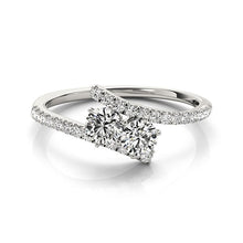 Load image into Gallery viewer, Two Stone Bypass Diamond Ring in 14k White Gold (3/4 cttw)
