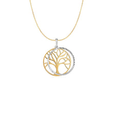 Load image into Gallery viewer, Two Layer Tree Pendant in 14k Two Tone Gold
