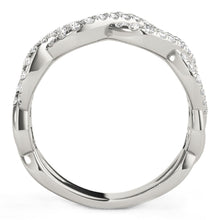 Load image into Gallery viewer, Diamond Studded Interlocking Waves Ring in 14k White Gold (5/8 cttw)
