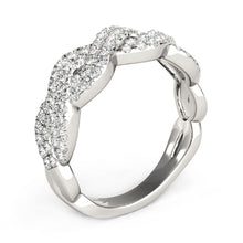 Load image into Gallery viewer, Diamond Studded Interlocking Waves Ring in 14k White Gold (5/8 cttw)
