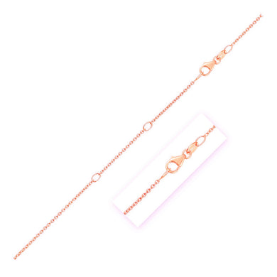 Double Extendable Diamond Cut Cable Chain in 14k Rose Gold (1.4mm)-0