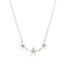 Load image into Gallery viewer, Sterling Silver Necklace with Three Starfish
