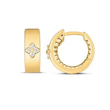 Load image into Gallery viewer, 14k Yellow Gold Trilogy Diamond Clover Earrings-0
