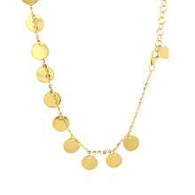 Load image into Gallery viewer, Choker Necklace with Polished Discs in 14k Yellow Gold
