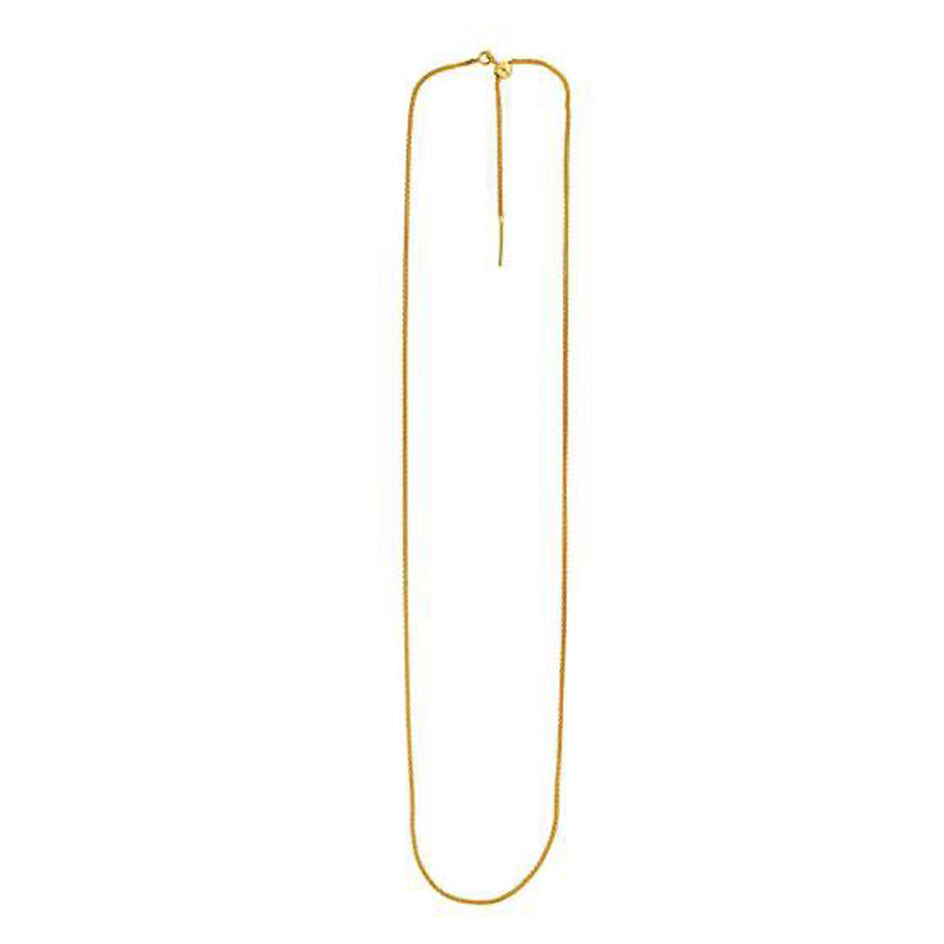 Endless Adjustable Wheat Chain in 14k Yellow Gold (1.1mm)-0