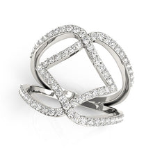 Load image into Gallery viewer, 14k White Gold Entwined Design Diamond Dual Band Ring (3/4 cttw)
