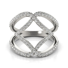 Load image into Gallery viewer, 14k White Gold Entwined Design Diamond Dual Band Ring (3/4 cttw)
