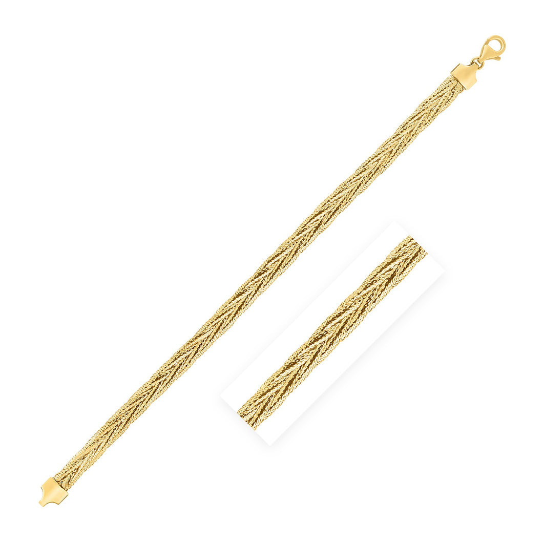 14k Yellow Gold Rapunzel Woven Bracelet-0