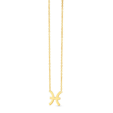 14K Yellow Gold Pisces Necklace-0