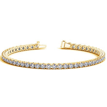 Load image into Gallery viewer, Lab Grown Round Diamond Tennis Bracelet in 14k Yellow Gold (7 cctw F/G  VS2/SI1)-0
