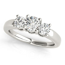 Load image into Gallery viewer, 14k White Gold Timeless 3 Stone Round Diamond Engagement Ring (1 cttw)
