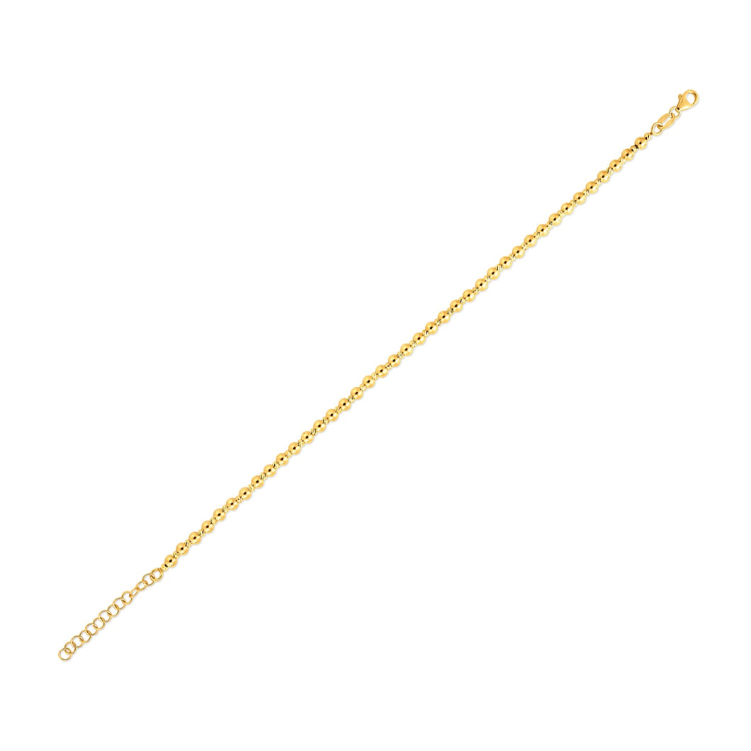 14k Yellow Gold Spaced Bead Bracelet (3mm)-0