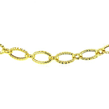 Load image into Gallery viewer, Textured Oval Link Bracelet in 14k Yellow Gold
