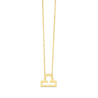 14K Yellow Gold Libra Necklace-0