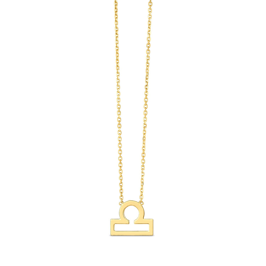 14K Yellow Gold Libra Necklace-0