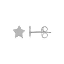 Load image into Gallery viewer, 14k White Gold Post Earrings with Stars
