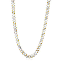 Load image into Gallery viewer, 14k Yellow Gold White Pave High Polish Modern Lite Edge Chain (11.5mm)
