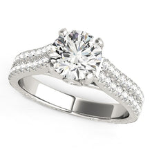 Load image into Gallery viewer, 14k White Gold Round Diamond Engagement Ring with Pave Band (2 cttw)
