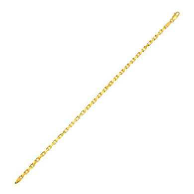 2.5mm 14k Yellow Gold French Cable Chain Bracelet-0