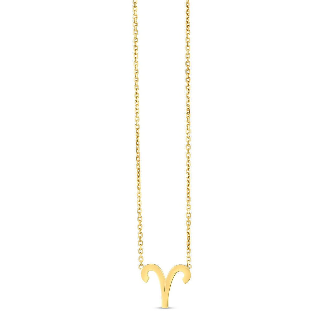 14K Yellow Gold Aries Necklace-0