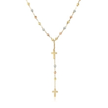 Load image into Gallery viewer, 14k Tri-Color Gold Rosary Chain Necklace
