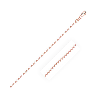 18k Rose Gold Diamond Cut Cable Link Chain 0.8mm-0