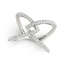 Load image into Gallery viewer, 14k White Gold Fancy Entwined Design Diamond Ring (1/2 cttw)
