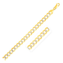 Load image into Gallery viewer, 7.0 mm 14k Two Tone Gold Pave Curb Chain
