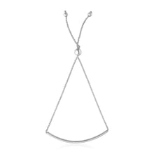 Load image into Gallery viewer, 14k White Gold Smooth Curved Bar Lariat Design Bracelet
