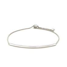 Load image into Gallery viewer, 14k White Gold Smooth Curved Bar Lariat Design Bracelet
