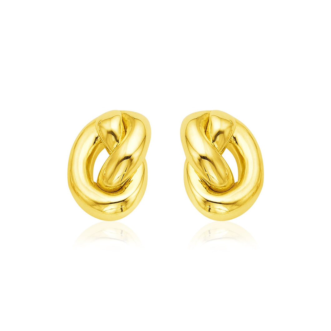 14k Yellow Gold Polished Knot Earrings