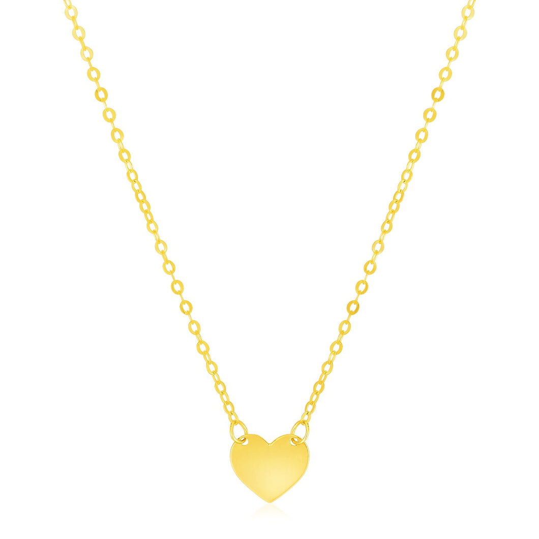 14k Yellow Gold Polished Mini Heart Necklace