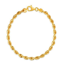 Load image into Gallery viewer, Silk Rope Chain Bracelet in 14k Yellow Gold (4.3 mm)-1
