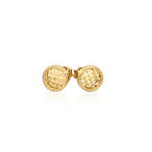 Load image into Gallery viewer, 14k Yellow Gold Textured Circle Post Earrings
