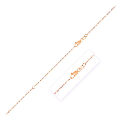 Extendable Cable Chain in 10k Rose Gold (0.85mm)-0