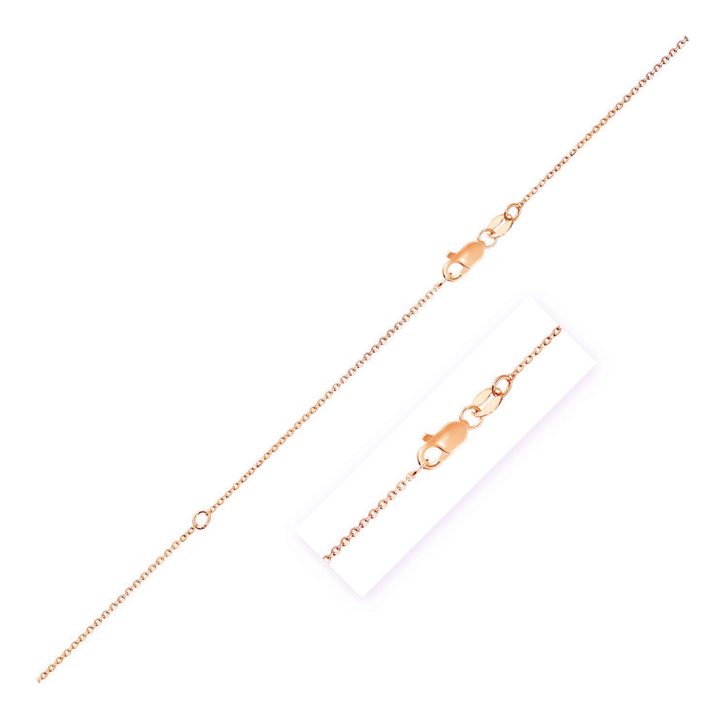 Extendable Cable Chain in 10k Rose Gold (0.85mm)-0