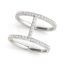 Load image into Gallery viewer, 14k White Gold Dual Band Bridge Style Diamond Ring (3/8 cttw)
