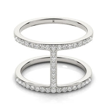 Load image into Gallery viewer, 14k White Gold Dual Band Bridge Style Diamond Ring (3/8 cttw)
