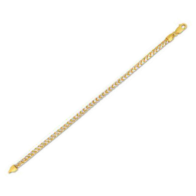 Round Pave Franco Chain Bracelet in 14k Yellow Gold (4.0 mm)-0