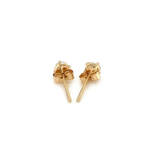 Load image into Gallery viewer, 14k Yellow Gold Stud Earrings with White Hue Faceted Cubic Zirconia
