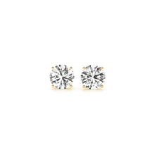 Load image into Gallery viewer, 1 1/2 cttw Certified IGI Lab Grown Round Diamond Stud Earrings 14k Yellow Gold (G/VS2)-0
