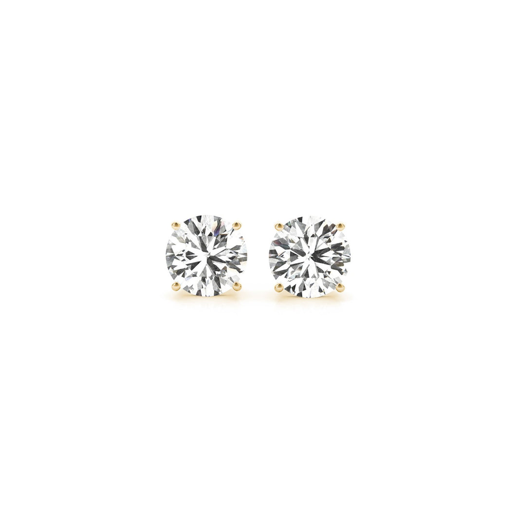 1 1/2 cttw Certified IGI Lab Grown Round Diamond Stud Earrings 14k Yellow Gold (G/VS2)-0