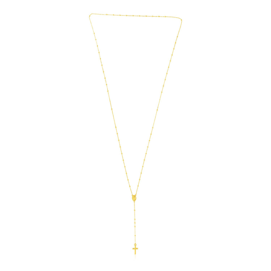 14k Yellow Gold Rosary Necklace