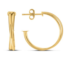 Load image into Gallery viewer, 14k Yellow Gold Large Crossover Hoops-0
